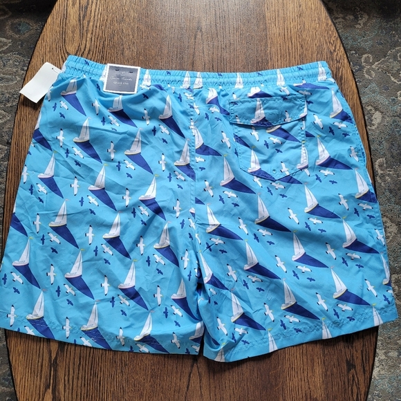 Club Room 7" Quick Dry Sailboat Print Swim Trunks Size Men's XXL NEW with Tags - Picture 3 of 12